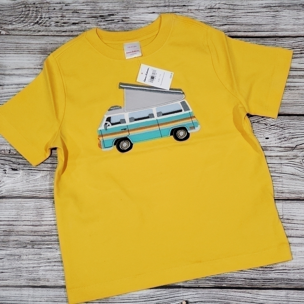 Hanna Andersson Embroidered Surf Wagon T-Shirt Organic Cotton Size 5 NWT